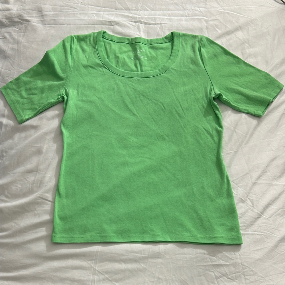 NWOT Talbots Bright Green Short Sleeve Tee